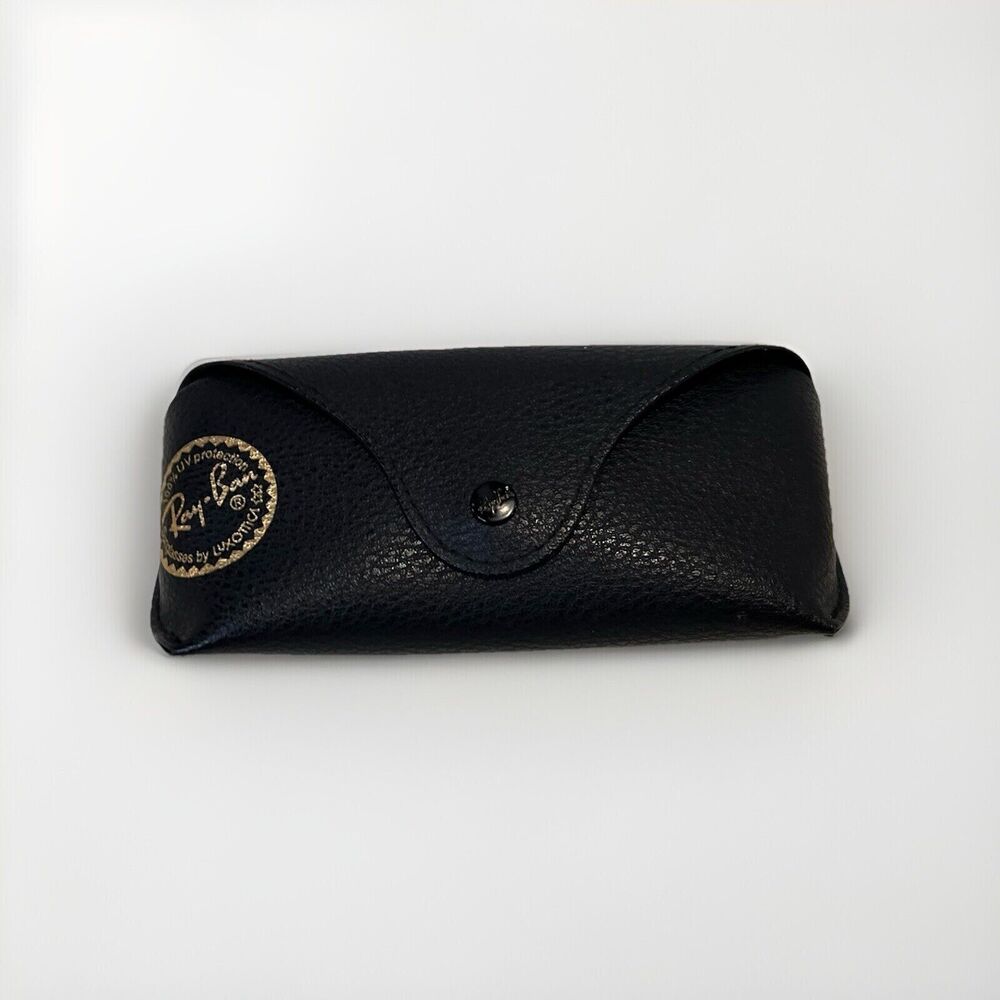 Ray Ban Leather Glasses Case Black Logo